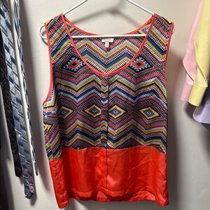 Vibrant Zigzag Patterned Top